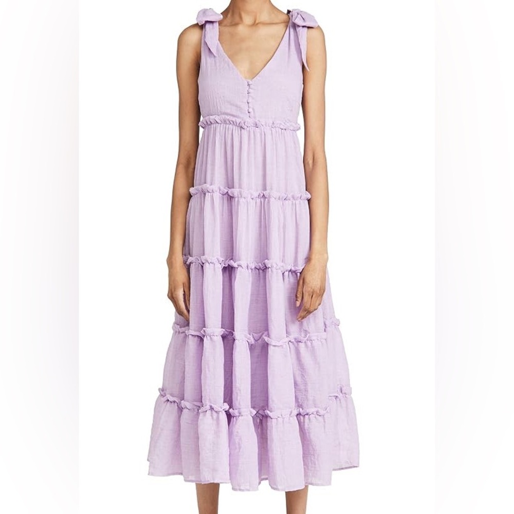 English Factory Tiered Midi Dress purple - Picture 2 of 14